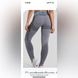 gray and teal limited edition Gymshark leggings not sold anymore originally $38